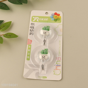 Good Quality 2PCS Cute Hooks Adhesive Hooks Waterproof Coat Key Hooks