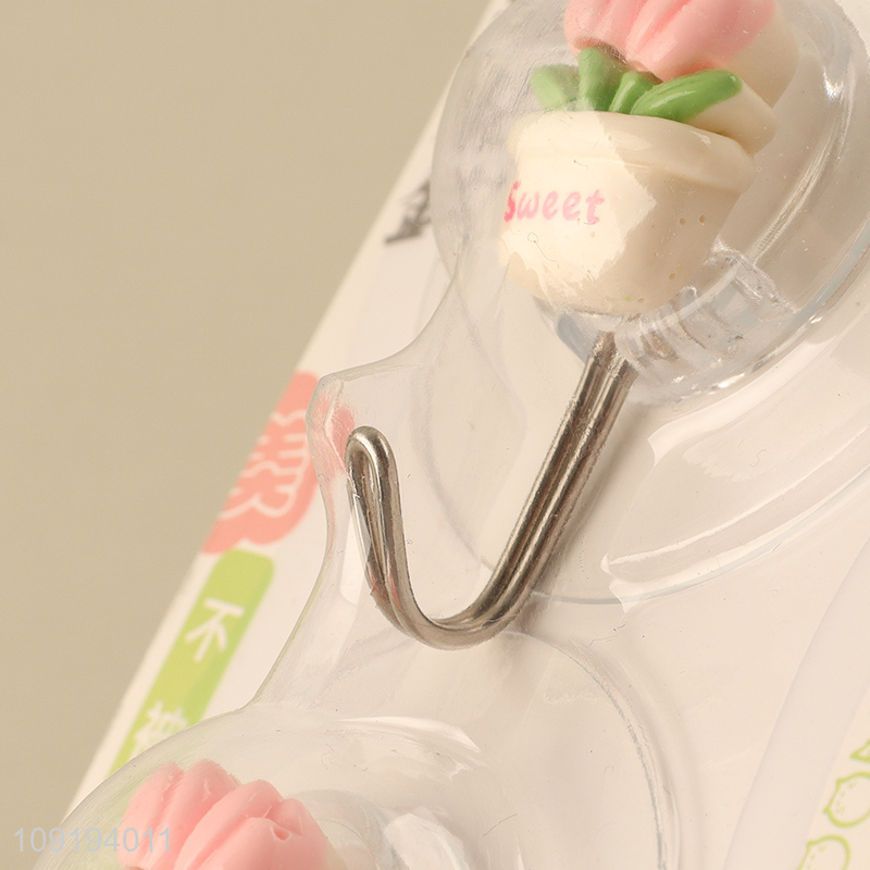Factory Supply 2PCS Cute Hooks Heavy Duty Adhseive Hooks for Kitchen