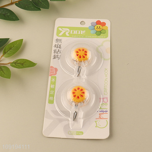 Factory Supply 2PCS Cute Adhesive Wall Hooks Utility Hooks for Bathroom