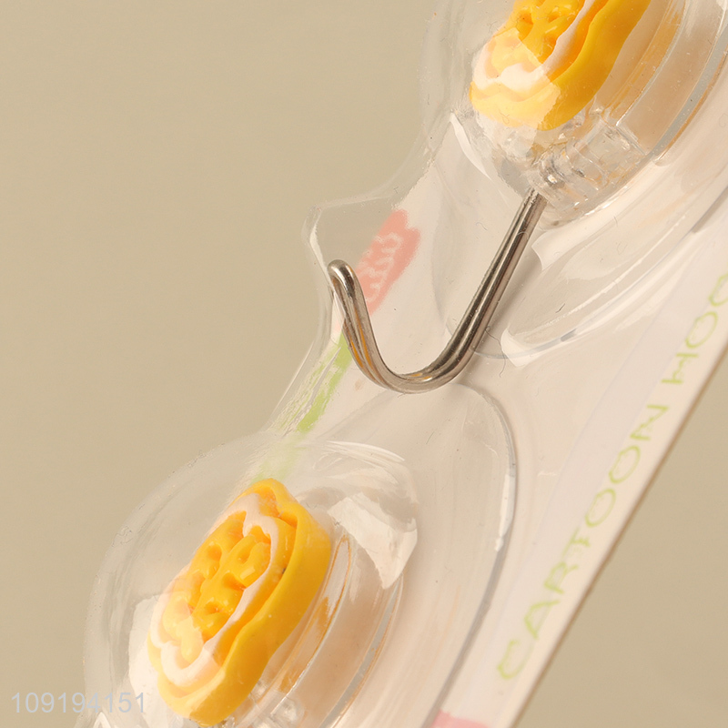 New Arrival 2PCS Cute Hooks Self Adhesive Hooks Stick On Wall Hooks