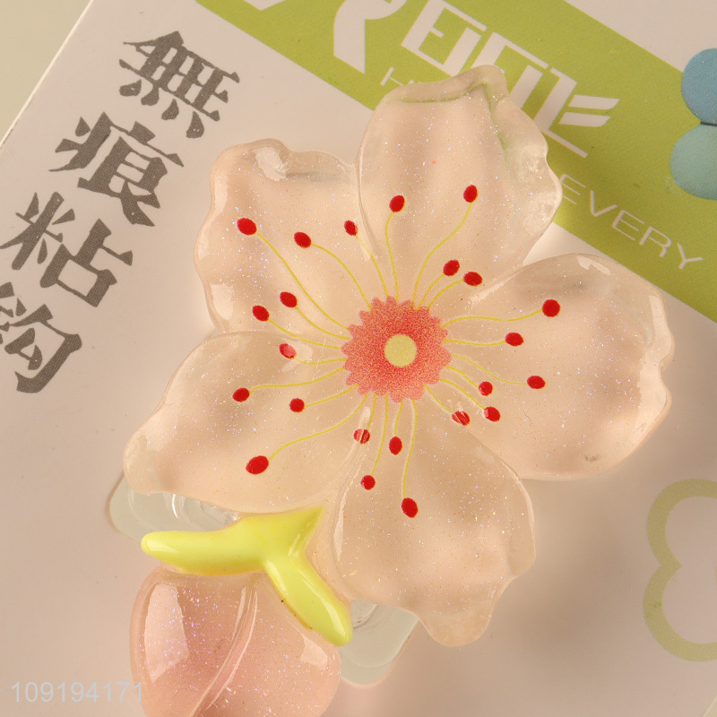 New Product 1PC Flower Hooks Adhesive Hooks Waterproof Coat Key Hooks