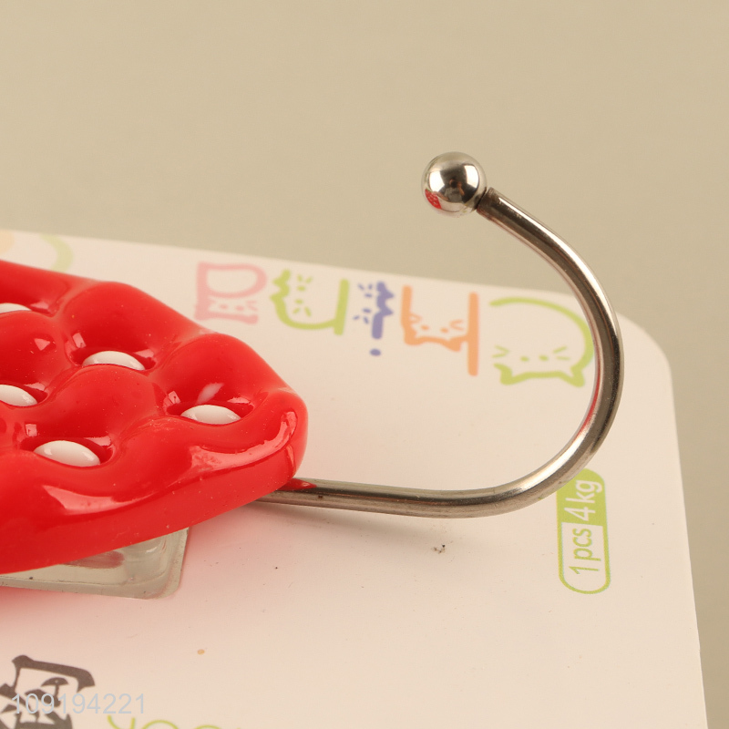 Hot Selling 1PC Strawberry Adhesive Hooks Decorative Towel Coat Key Hooks
