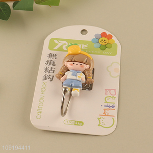 Factory Supply 1PC Cute Hooks Self Adhesive Hooks Stick On Wall Hooks