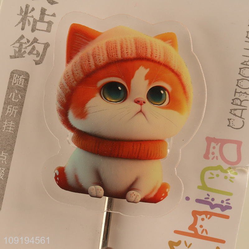 Hot Selling 1PC Cute Cat Hooks Adhesive Hooks Waterproof Coat Hooks