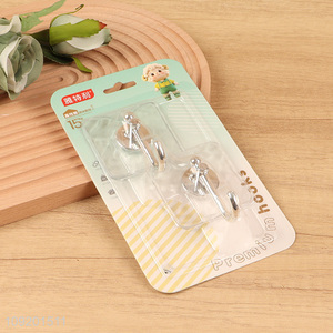 Popular products 2pcs square clear sticky hook wall hook set
