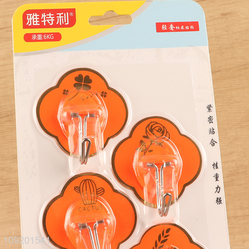 Hot items 4pcs household heavy duty sticky hook wall hook set