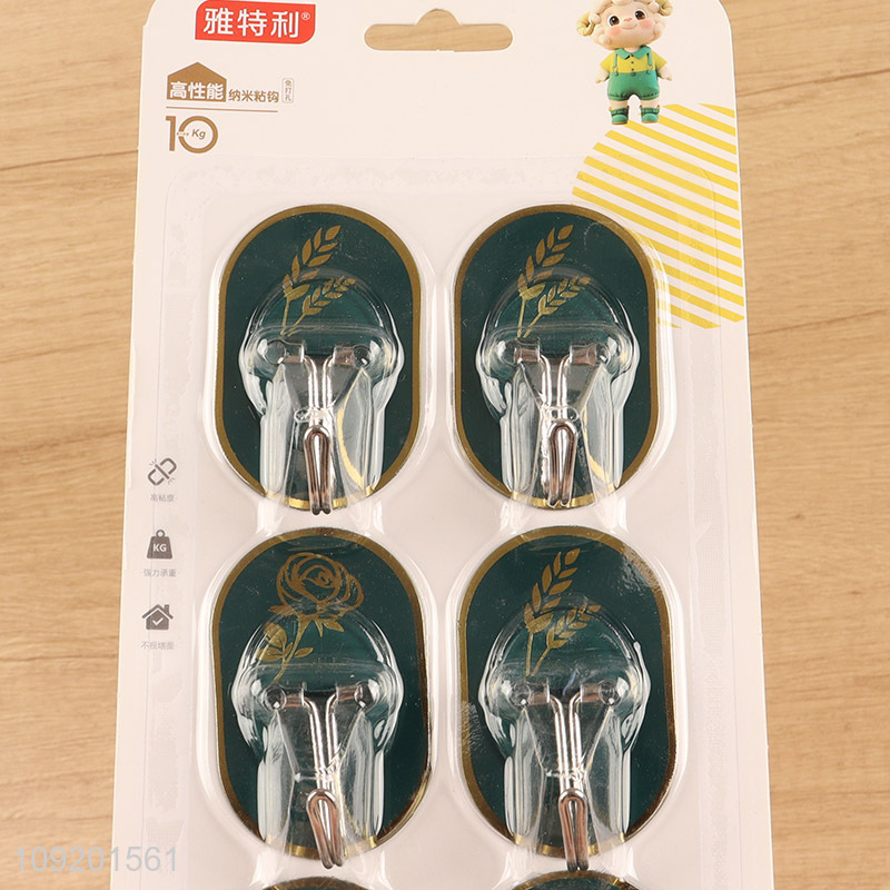 China supplier 6pcs household self-adhesive sticky hook wall hook