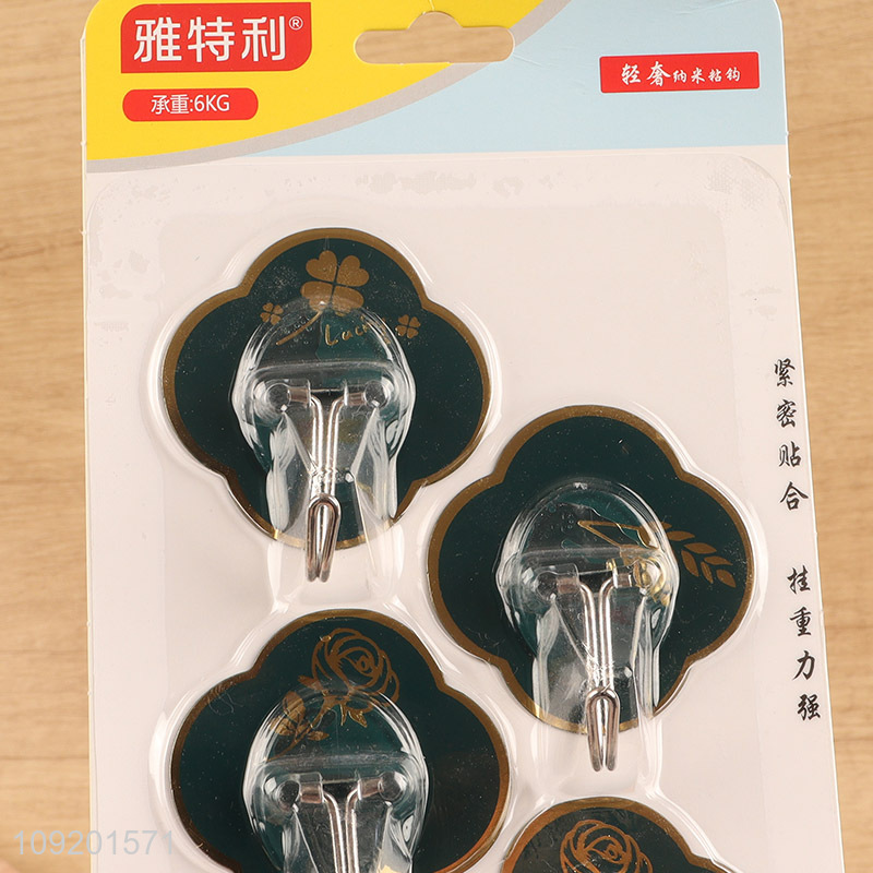 Best selling 4pcs household sticky hook wall hook for bathroom kitchen