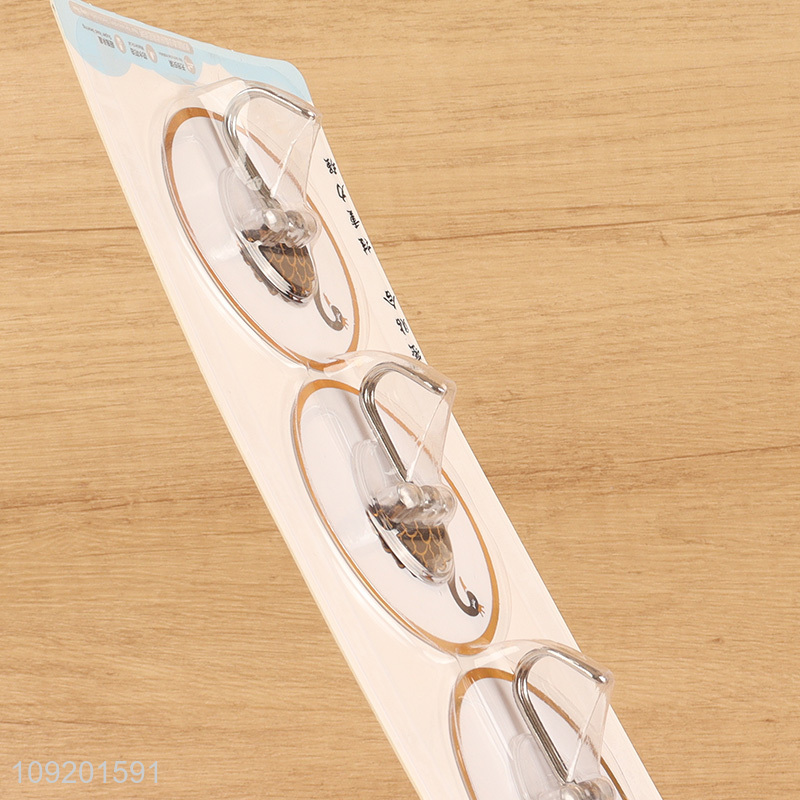 China supplier 3pcs round household sticky hook wall hook set