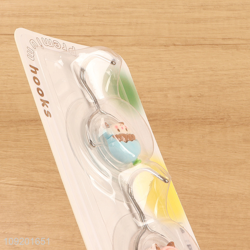 China wholesale 2pcs cartoon household sticky hook wall hook set