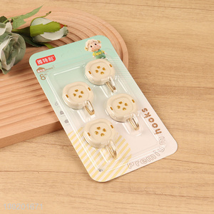 Good quality 4pcs button shape household sticky hook wall hook