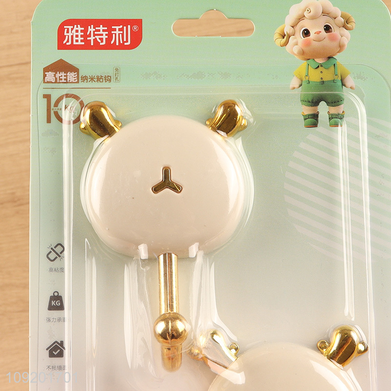 Best quality 2pcs cartoon bear sticky hook wall hook set