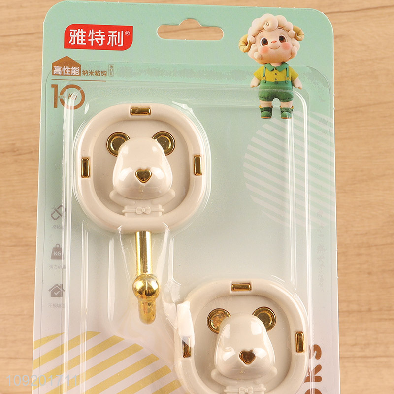 Top products 2pcs bear shape sticky hook wall hook for household