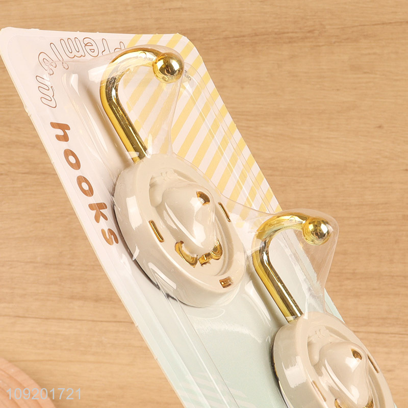 Top sale 2pcs round bear shape bathroom kitchen sticky hook wall hook