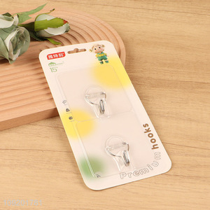 Hot sale 2pcs clear acrylic sticky hook adhesive hook for household
