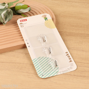 Factory price 4pcs clear bathroom sticky hook adhesive hook set