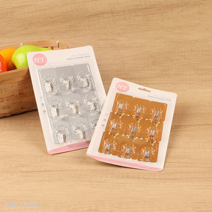 Low price 9pcs bathroom kitchen sticky hook adhesive hook for sale