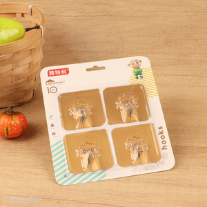 New arrival 4pcs golden household sticky hook adhesive hook set