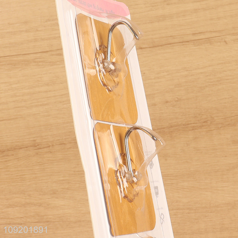 Factory supply 3pcs golden square sticky hook adhesive hook for sale