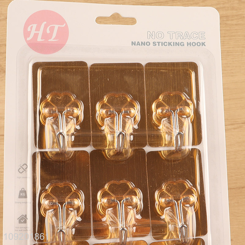 Low price 9pcs bathroom kitchen sticky hook adhesive hook for sale
