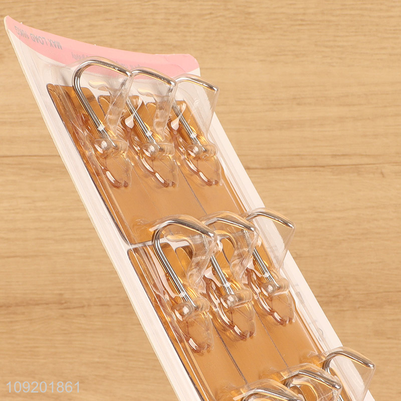 Low price 9pcs bathroom kitchen sticky hook adhesive hook for sale