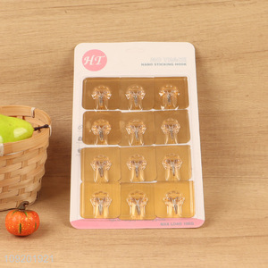 Good selling 12pcs golden household sticky hook adhesive hook wholesale