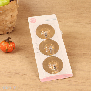 New product 3pcs round golden sticky hook adhesive hook set for sale