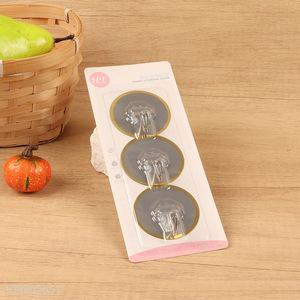 Low price 3pcs round bathroom kitchen sticky hook adhesive hook