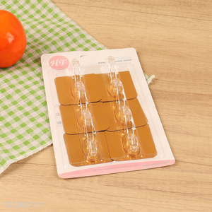 Online wholesale 6pcs golden square sticky hook adhesive hook for household