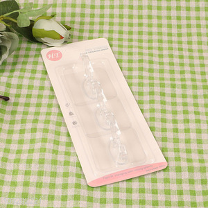 Low price 3pcs clear square sticky hook adhesive hook for household