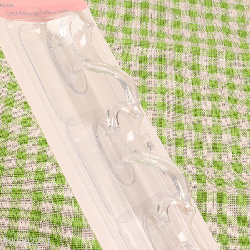 Low price 3pcs clear square sticky hook adhesive hook for household