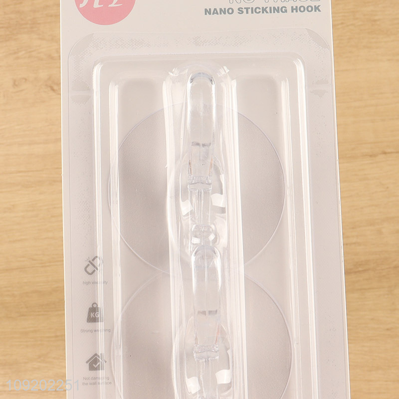 Popular products 3pcs clear household sticky hook adhesive hook set