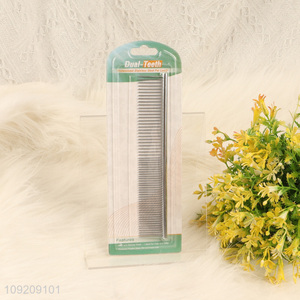 New arrival stainless steel professional pet comb dual-teeth pet comb