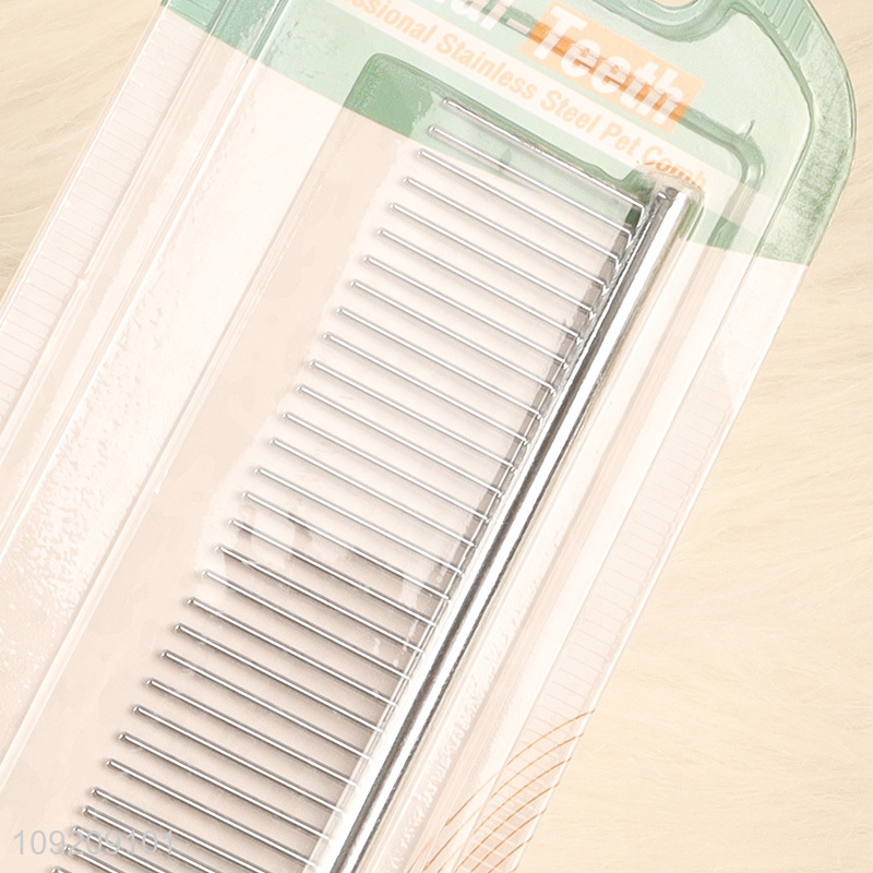 New arrival stainless steel professional pet comb dual-teeth pet comb