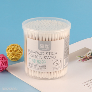Top selling disposable 200pcs bamboo stick cotton swab for personal care