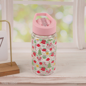 New Arrival Portable Leakproof Easy Clean Plastic Water Bottle with Flip Straw