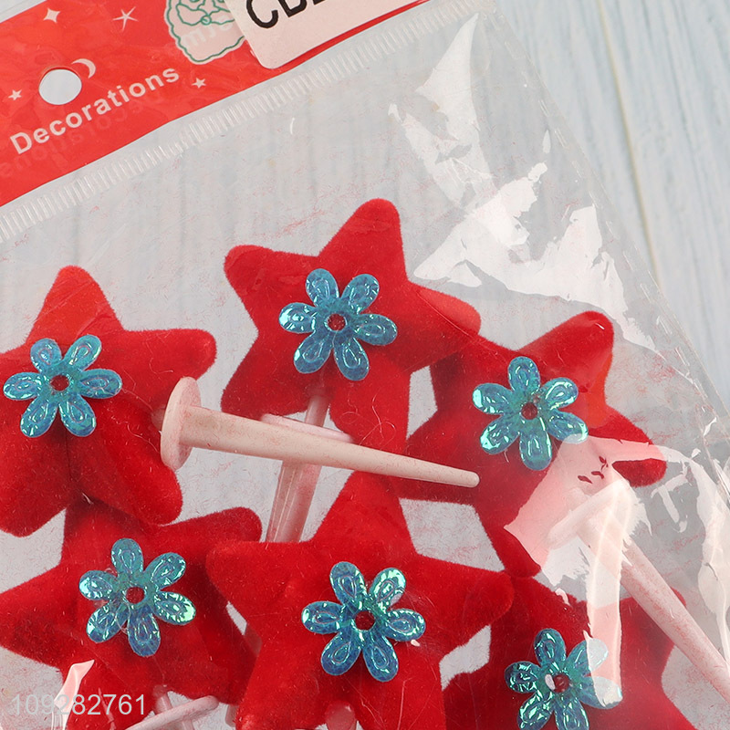 China supplier 6pcs christmas decoration christmas cake topper for sale