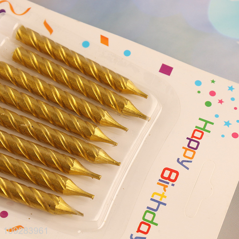 Low price golden birthday cake candle decorative candle for sale