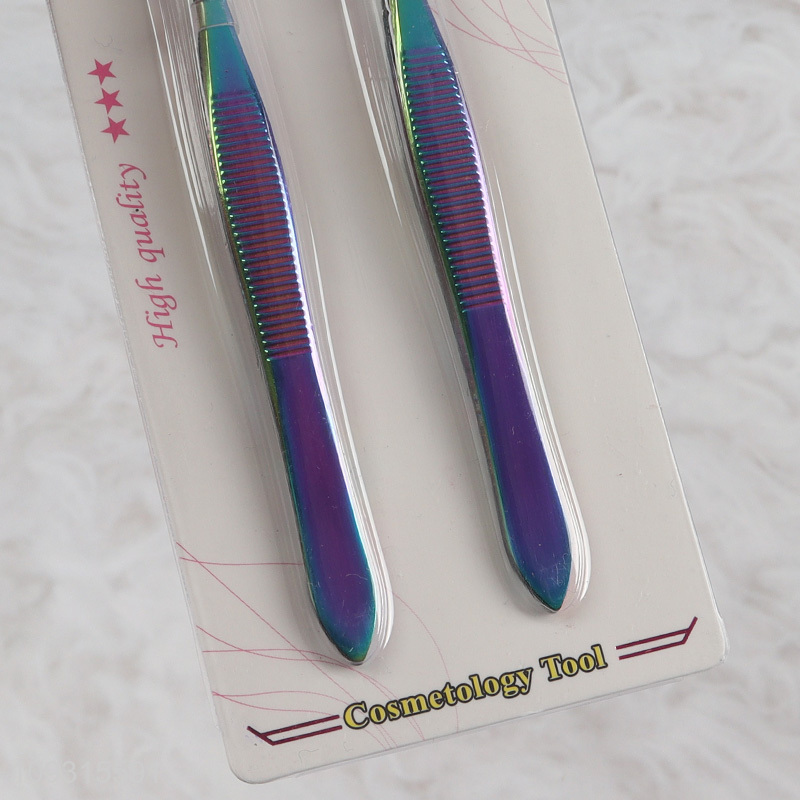 China wholesale 2pcs eyebrow tweezers makeup tool set