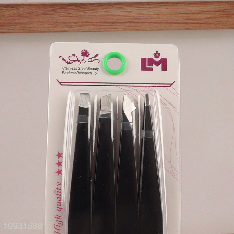 Hot selling 4pcs eyebrow tweezers for makeup tool