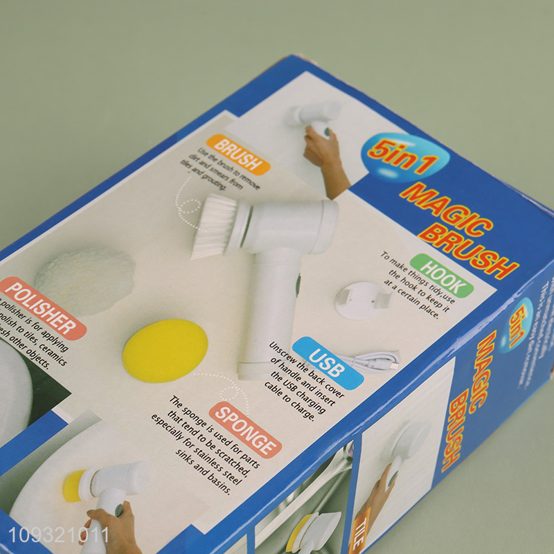 Factory wholesale USB Rechargeable Kitchen Dishwashing Brush