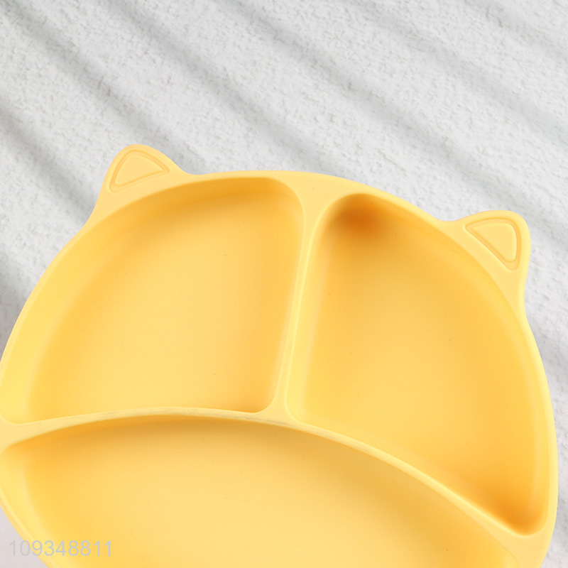 China wholesale silicone yellow children tableware plate