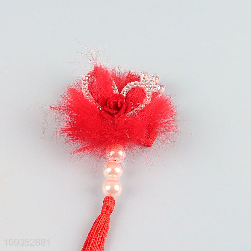 Latest products   red children hair clips hair decoration