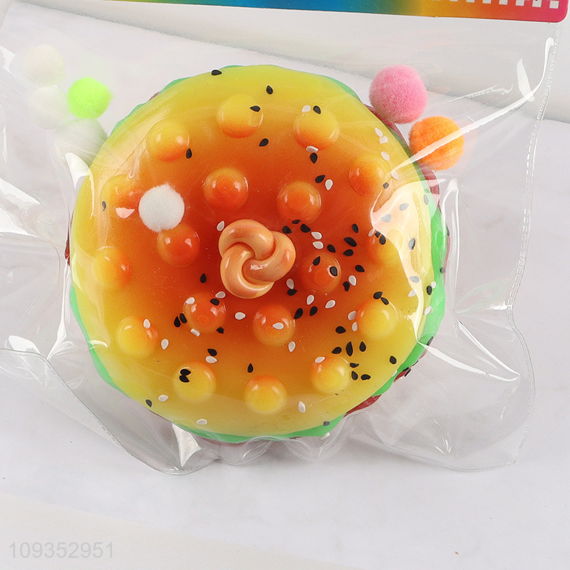 Top quality hamburger shape squeeze toys