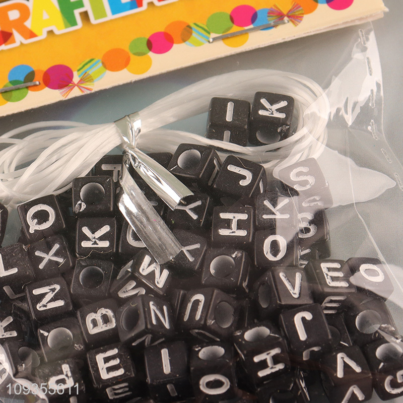 Wholesale diy black alphabet bead toys jewelry toys