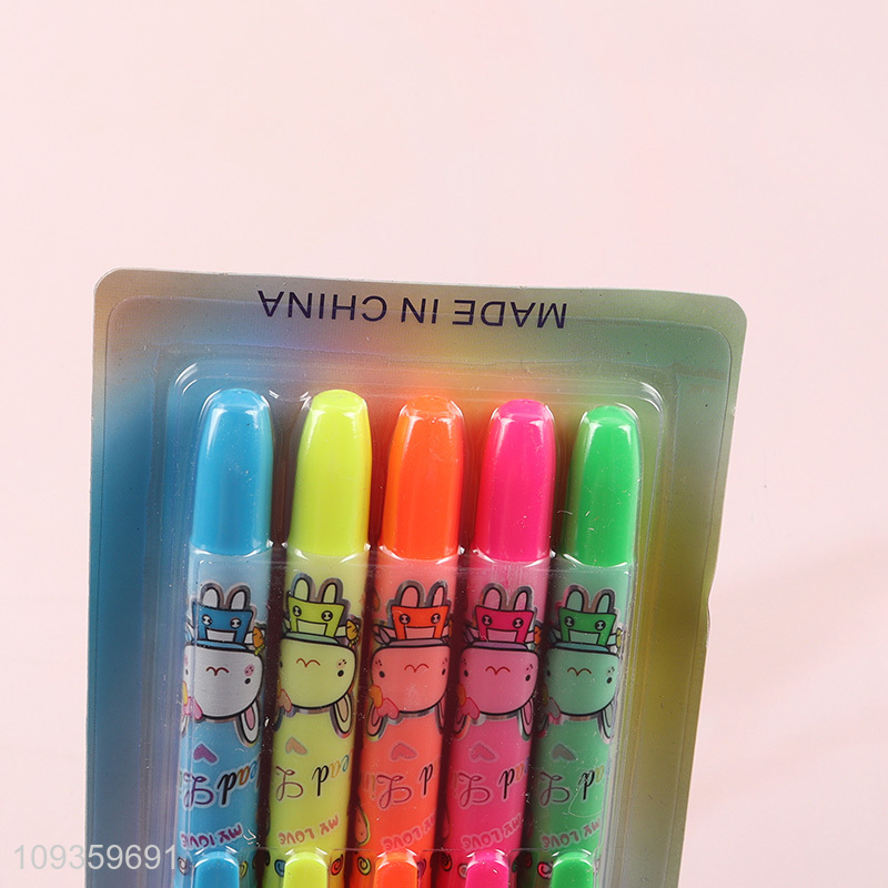 China supplier 5pcs highlighter pen fluorescent pen