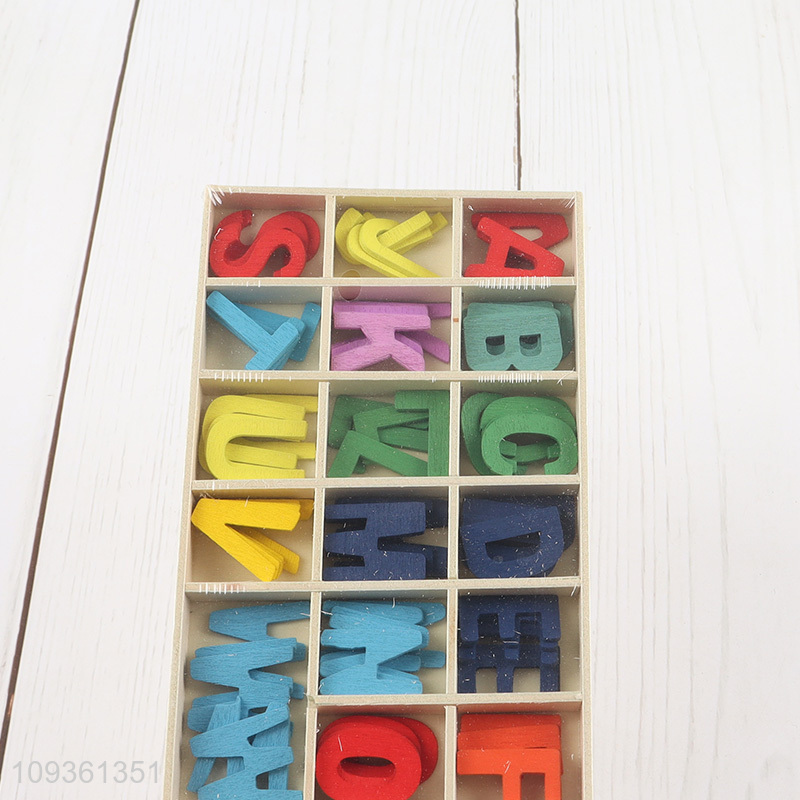 China products home decor wooden kids learning alphabet ornament