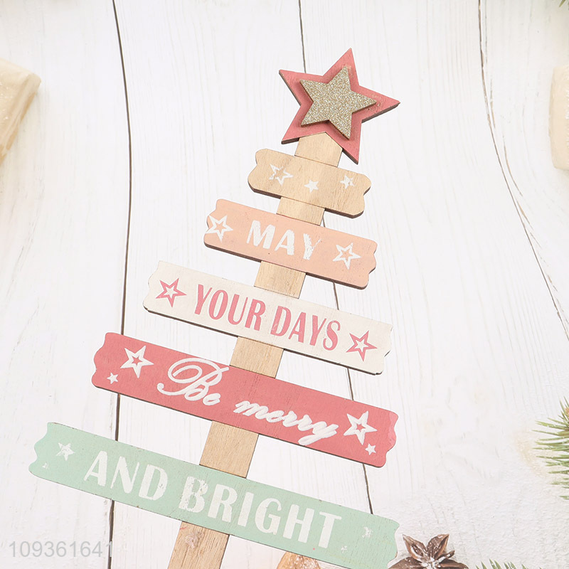 Best sale wooden xmas tree shape Christmas ornament