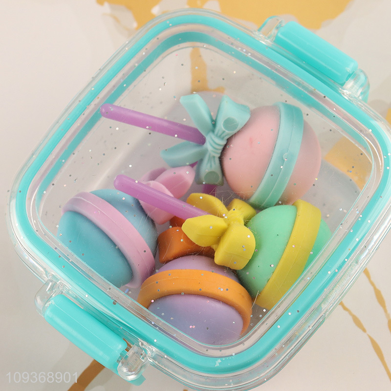 Hot products lollipop shape stationery eraser set