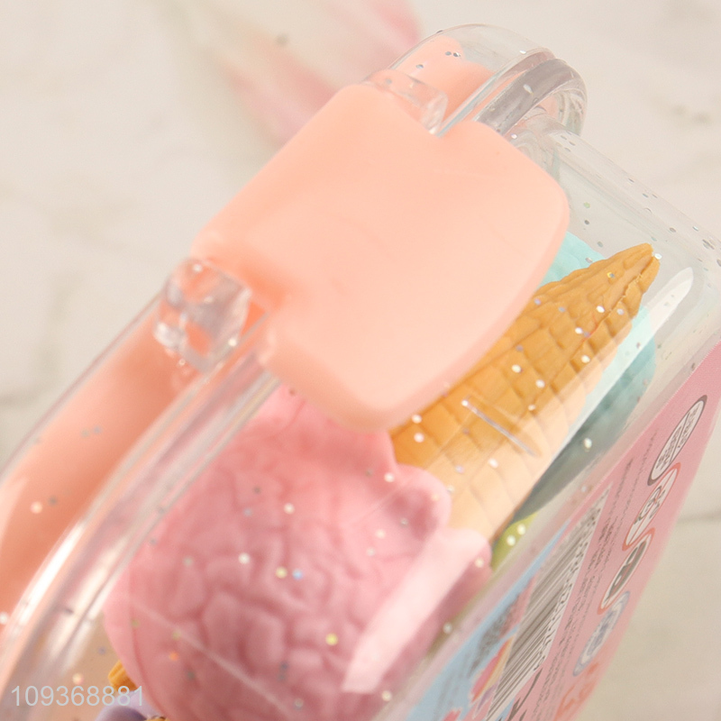 Factory supply ice cream shape stationery eraser set
